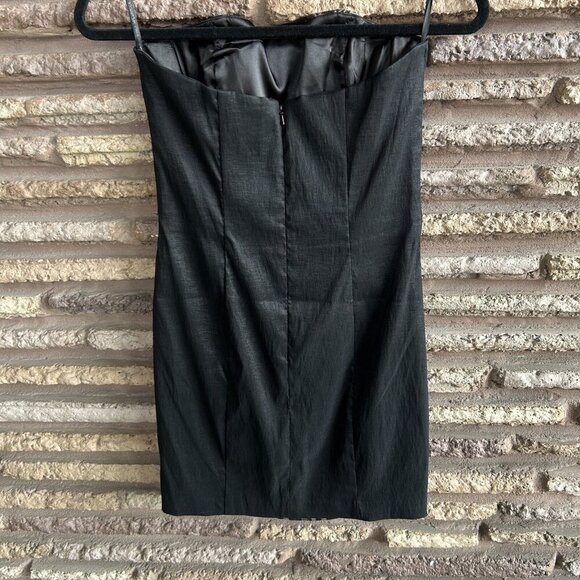 Jessica McClintock for Gunne Sax Vintage Black Lace Strapless Dress Size 5 - Picture 6 of 8